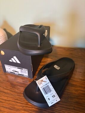 adidas Black Adilette Lumia Flip Flop Sandals